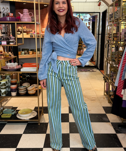 BOB & BILL RESORT COLLECTION | BEAU WRAP TOP - JEANS BLUE