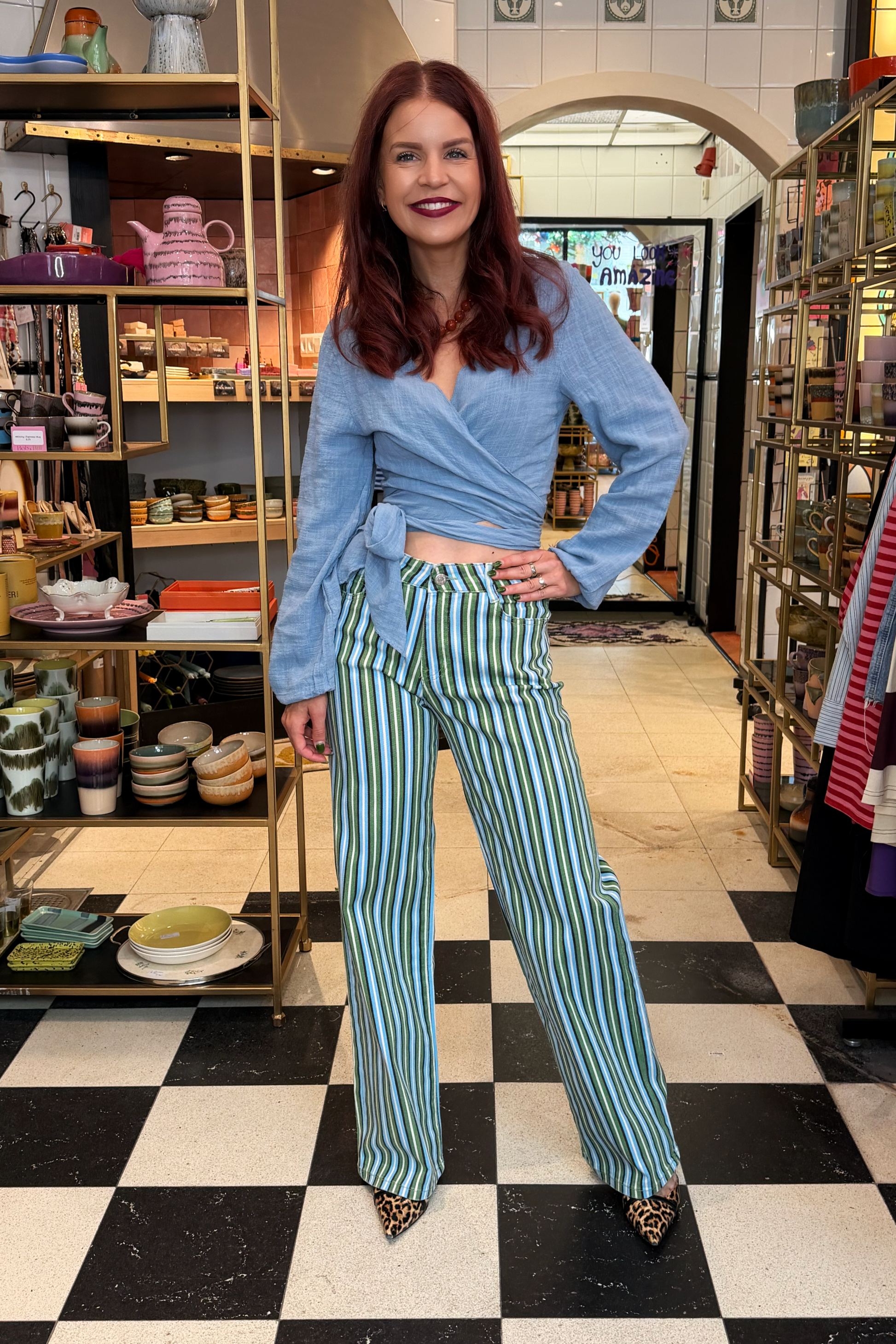 BOB & BILL RESORT COLLECTION | BEAU WRAP TOP - JEANS BLUE