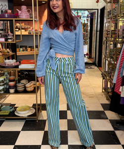 BOB & BILL RESORT COLLECTION | BEAU WRAP TOP - JEANS BLUE