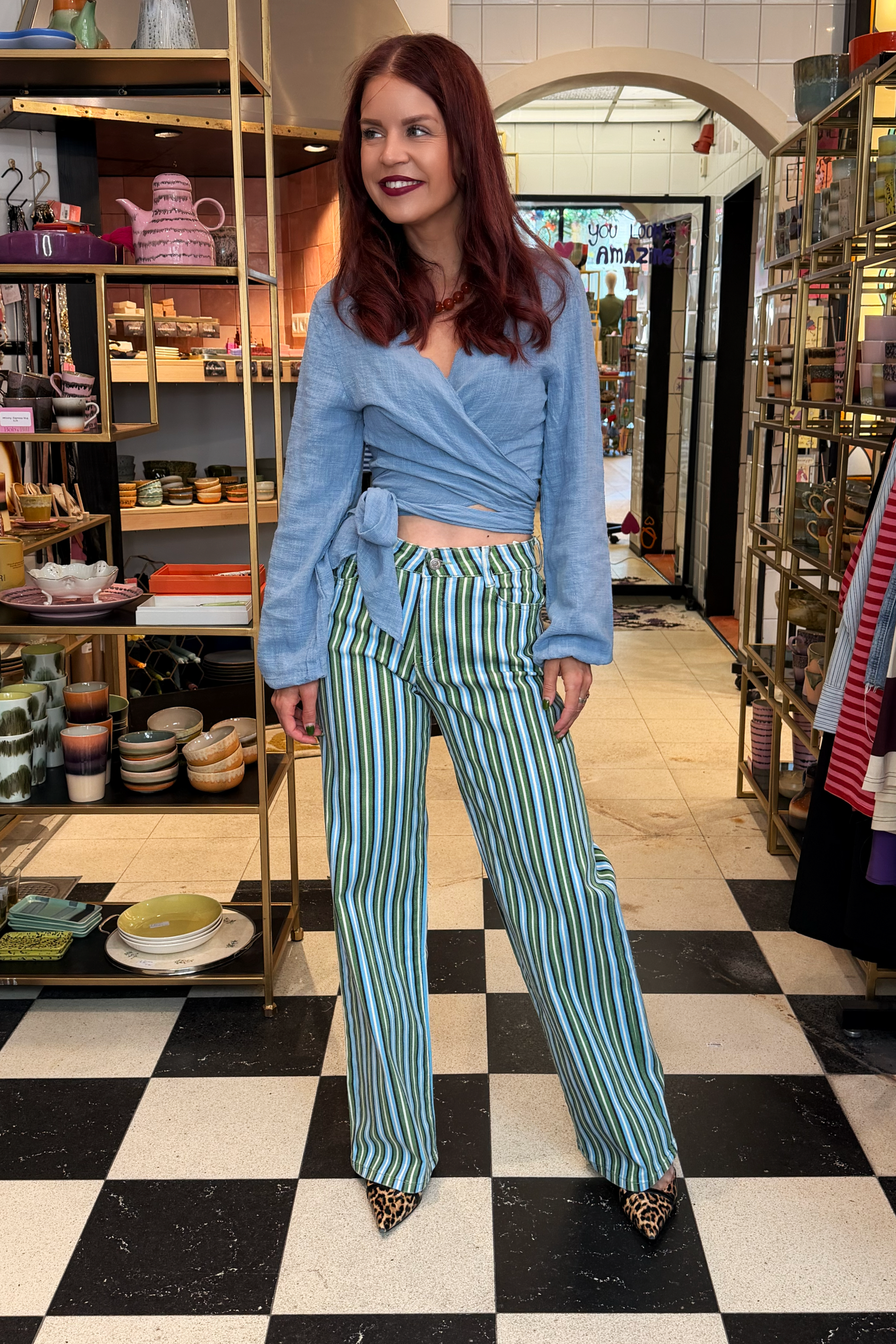 BOB & BILL RESORT COLLECTION | BEAU WRAP TOP - JEANS BLUE