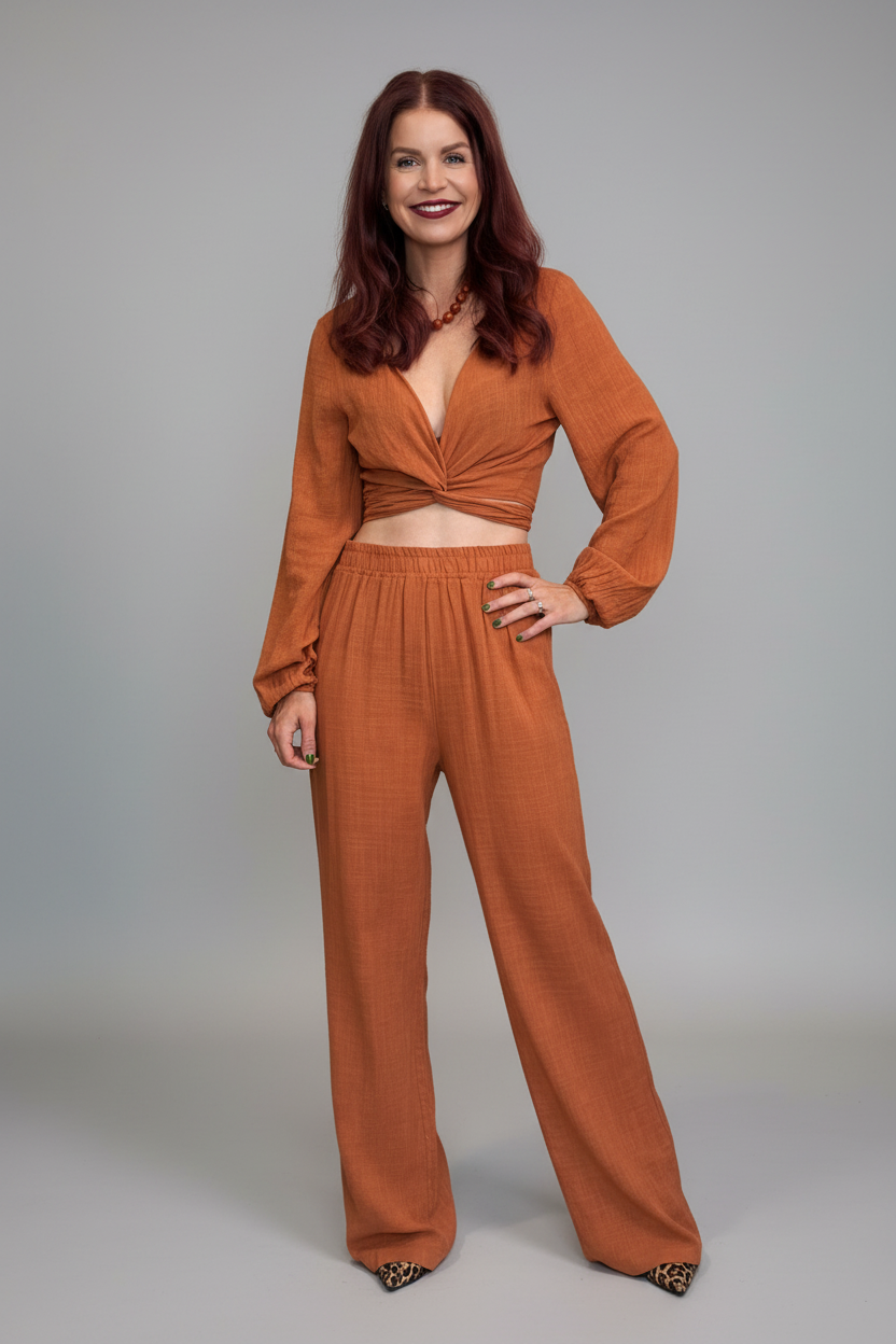 BOB & BILL RESORT COLLECTION | BEAU WRAP TOP - BRICK