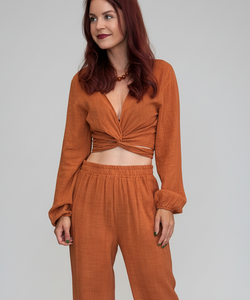 BOB & BILL RESORT COLLECTION | BEAU WRAP TOP - BRICK