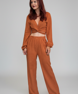 BOB & BILL RESORT COLLECTION | BEAU WRAP TOP - BRICK
