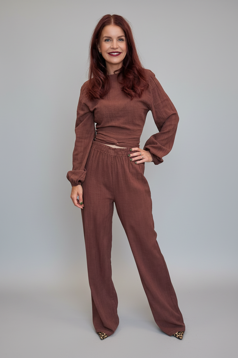 BOB & BILL RESORT COLLECTION | BEAU WRAP TOP - CHOCOLAT