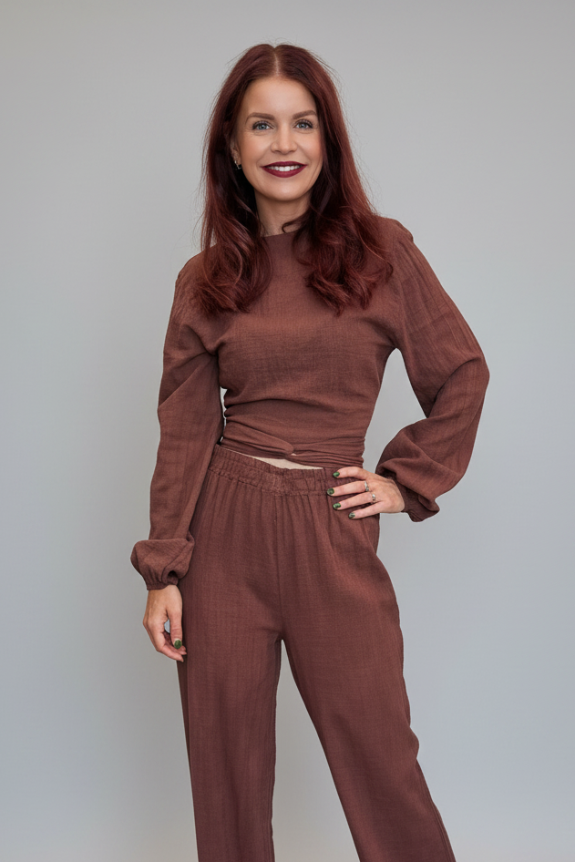 BOB & BILL RESORT COLLECTION | BEAU WRAP TOP - CHOCOLAT