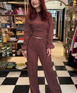 BOB & BILL RESORT COLLECTION | BEAU WRAP TOP - CHOCOLAT