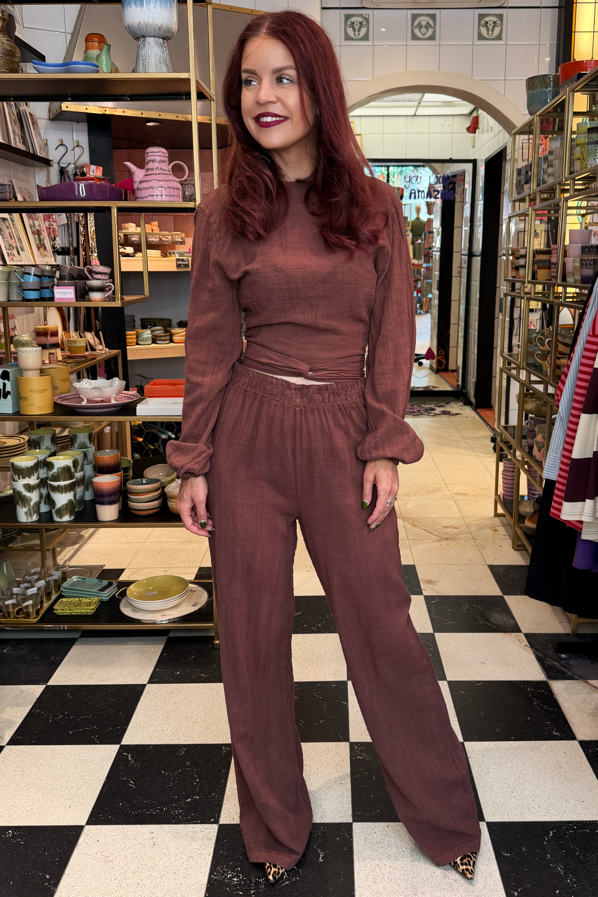BOB & BILL RESORT COLLECTION | BEAU WRAP TOP - CHOCOLAT