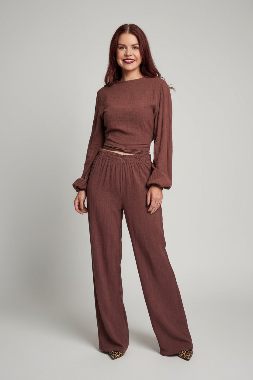BOB & BILL RESORT COLLECTION | BILLIE PANTS - CHOCOLAT