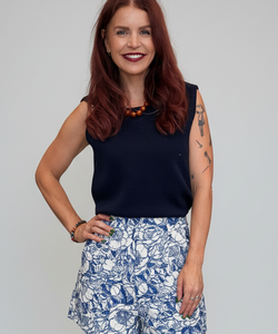 ANNE SHELL TOP - NAVY
