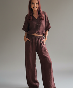 BOB & BILL RESORT COLLECTION| DAE BLOUSE - CHOCOLAT