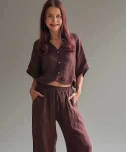 BOB & BILL RESORT COLLECTION| DAE BLOUSE - CHOCOLAT