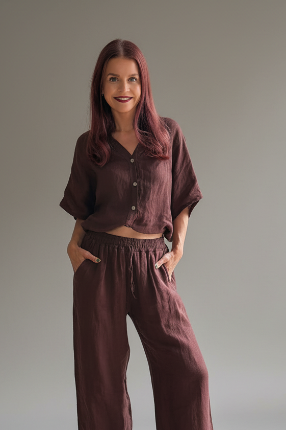 BOB & BILL RESORT COLLECTION| DAE BLOUSE - CHOCOLAT
