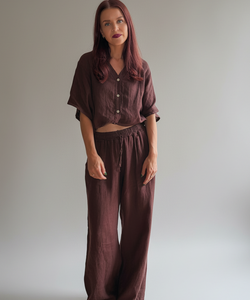 BOB & BILL RESORT COLLECTION| DAE BLOUSE - CHOCOLAT