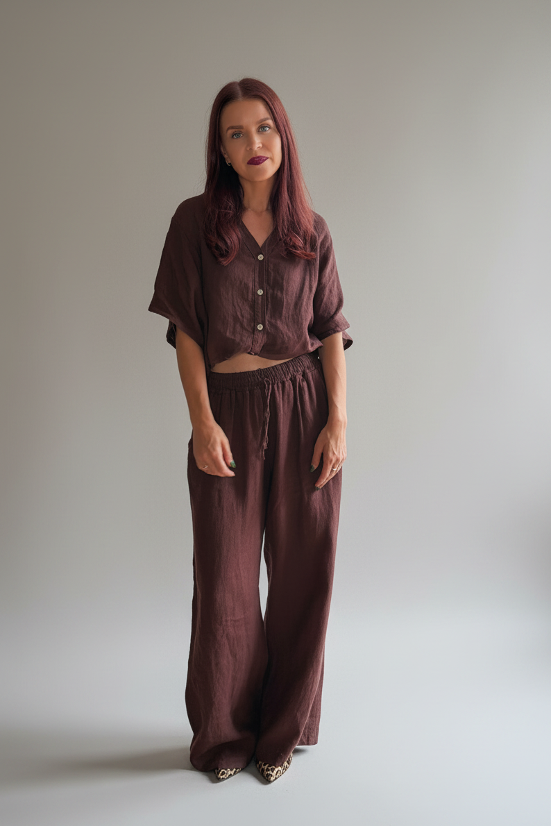 BOB & BILL RESORT COLLECTION| DAE BLOUSE - CHOCOLAT