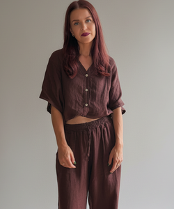 BOB & BILL RESORT COLLECTION| DAE BLOUSE - CHOCOLAT