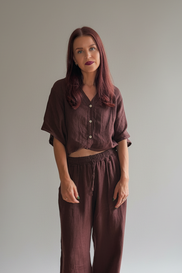 BOB & BILL RESORT COLLECTION| DAE BLOUSE - CHOCOLAT