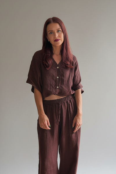 BOB & BILL RESORT COLLECTION| DAE BLOUSE - CHOCOLAT