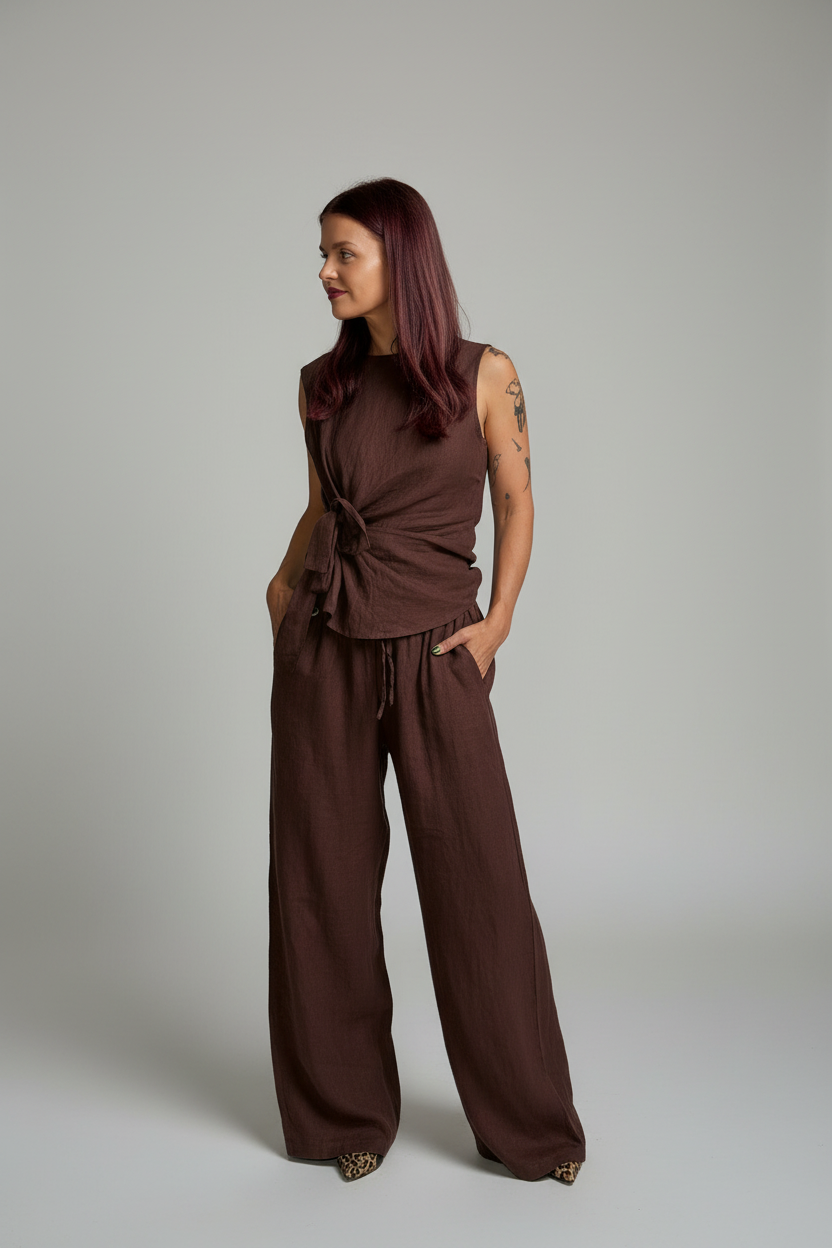 BOB & BILL RESORT COLLECTION | BODIE PANTS - CHOCOLAT