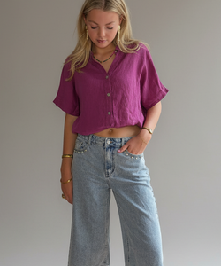 BOB & BILL RESORT COLLECTION| DAE BLOUSE - FRAMBOISE