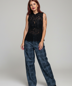MILLY MANDARIN TOP - BLACK