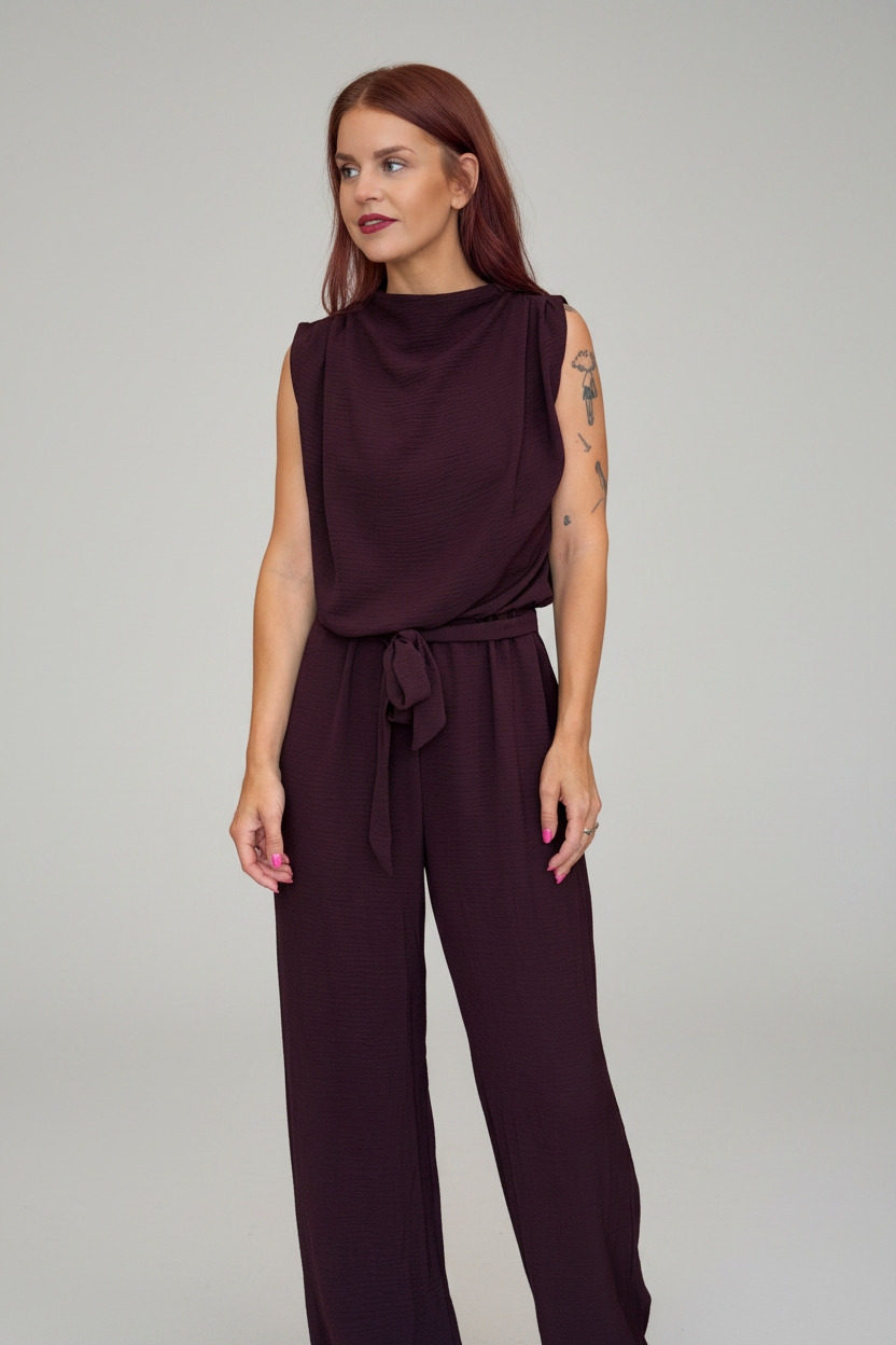 GUTO LS JUMPSUIT - DEEP BORDEAUX