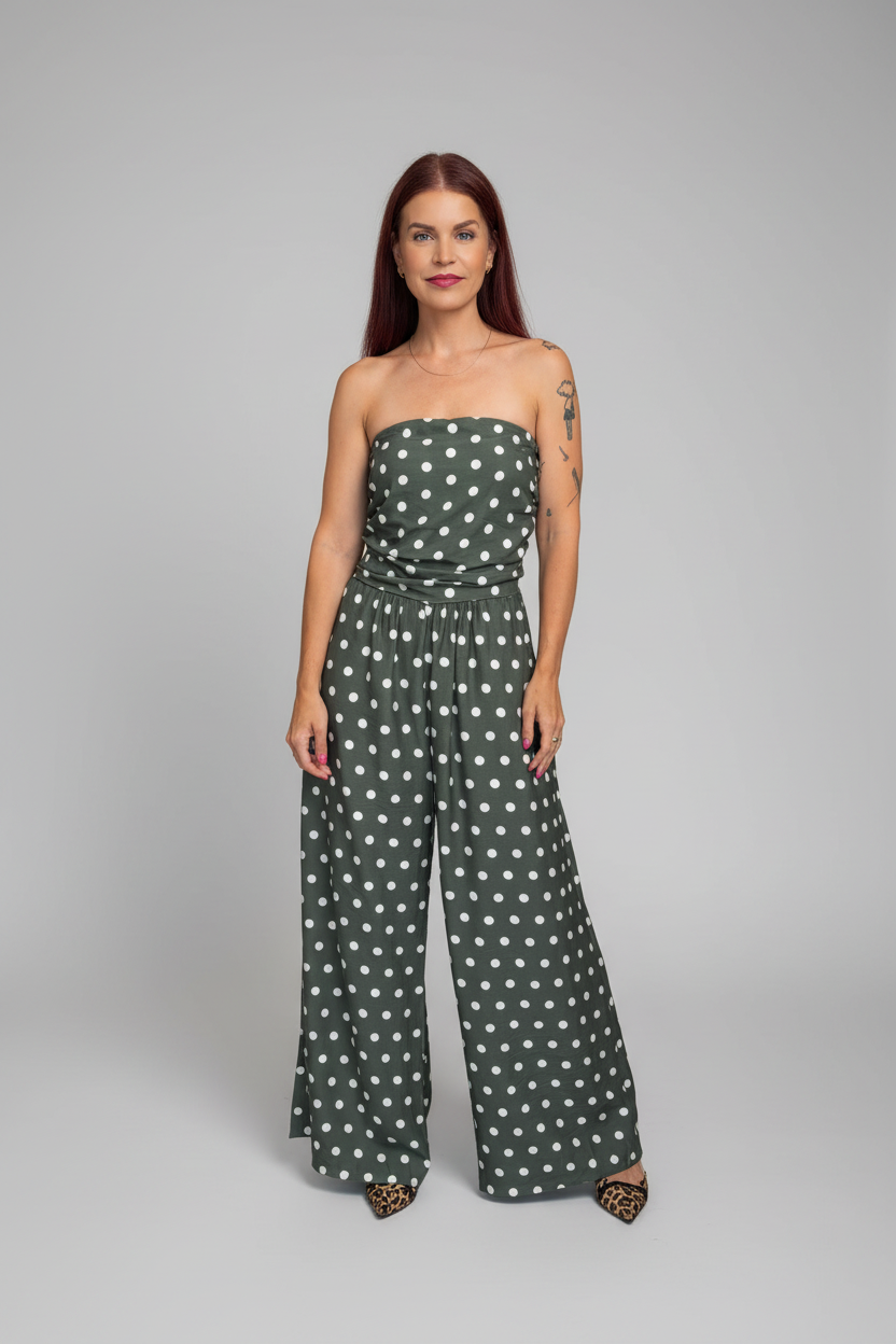 DANI POLKA JUMPSUIT - GREEN