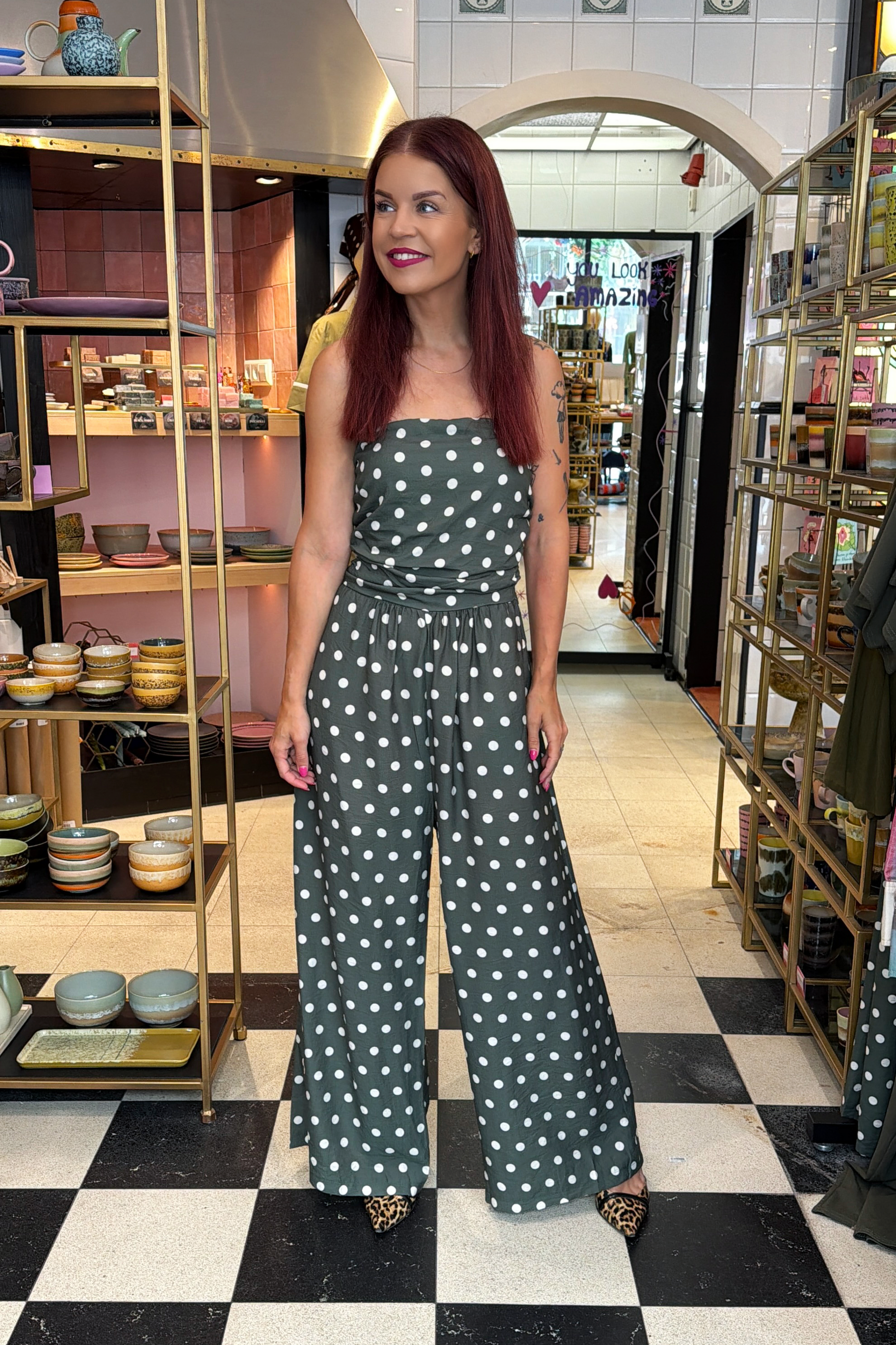 DANI POLKA JUMPSUIT - GREEN