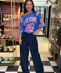 CHARLY SEQUIN TEE - BLUE/PINK
