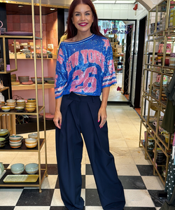 CHARLY SEQUIN TEE - BLUE/PINK