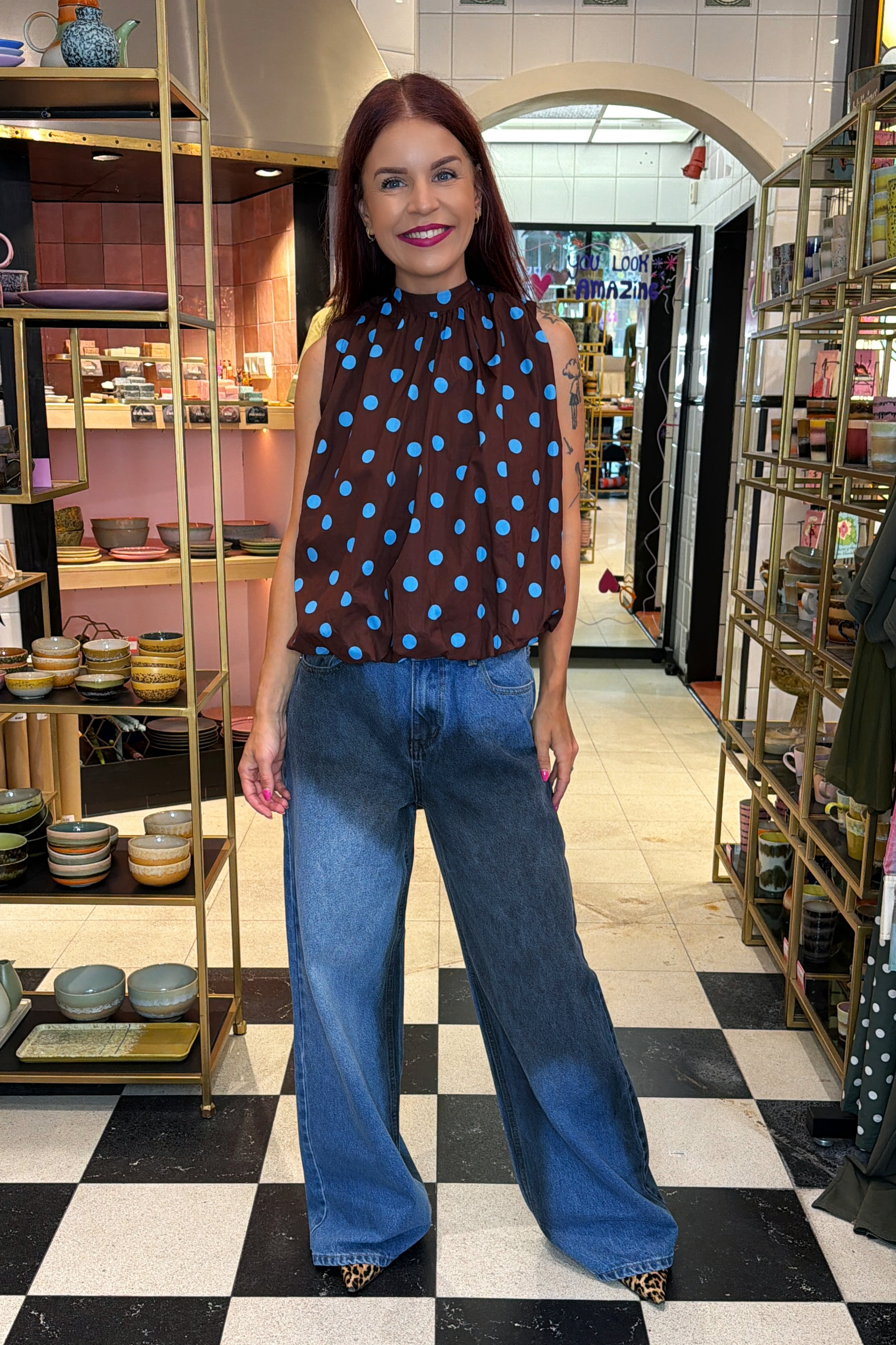 MARCY TWO-TONED JEANS - BLUE