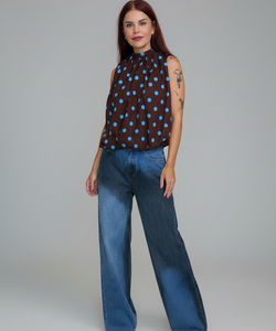 MARCY TWO-TONED JEANS - BLUE