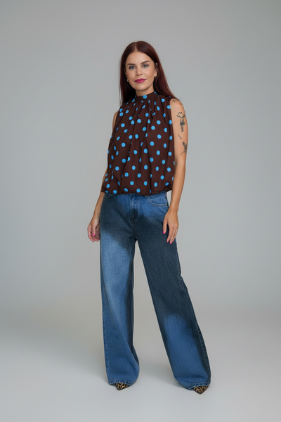 MARCY TWO-TONED JEANS - BLUE