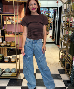 HARLOW BARREL JEANS - BLUE