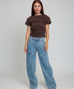 HARLOW BARREL JEANS - BLUE