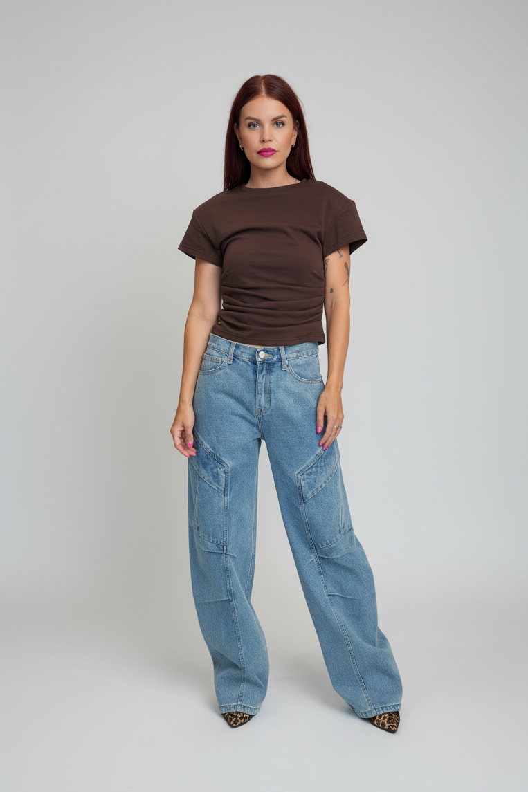 HARLOW BARREL JEANS - BLUE