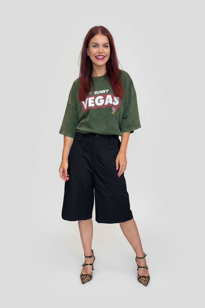 JENNA CARGO SHORT - BLACK