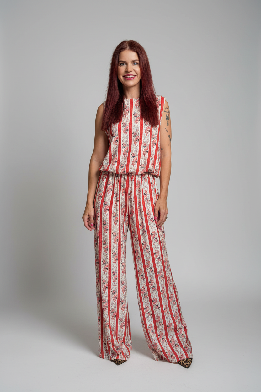LIEN FLOWERY PANTS - CORAL