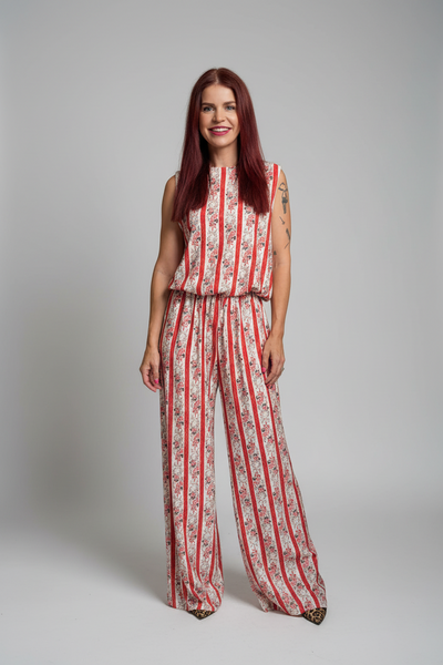 LIEN FLOWERY PANTS - CORAL