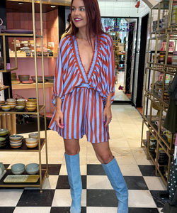 ISA STRIPED JUMPSUIT - TERRACOTTA