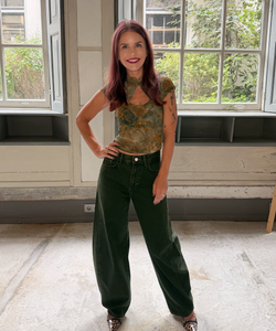 MILLY MANDARIN TOP - GREEN