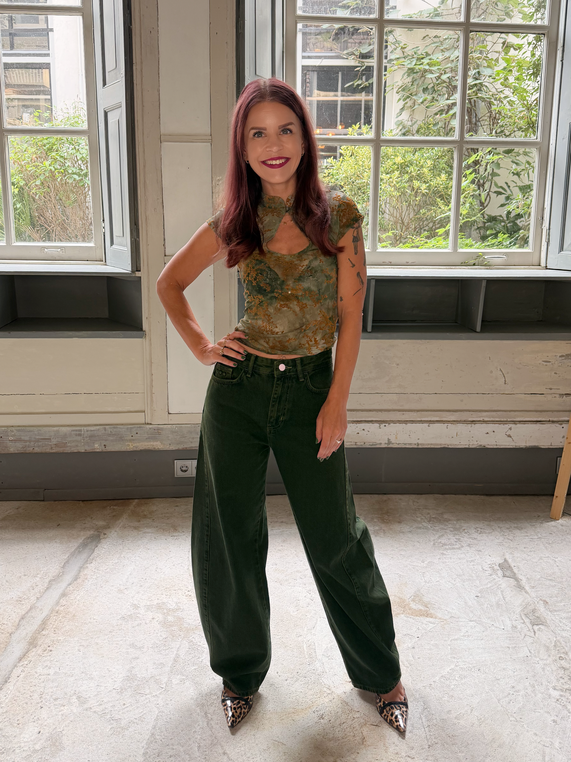 MILLY MANDARIN TOP - GREEN