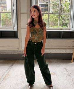 MILLY MANDARIN TOP - GREEN