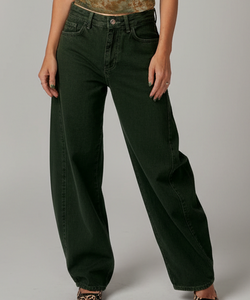 NÜMPH | AMSTERDAM HR BARREL JEANS - FOREST NIGHT