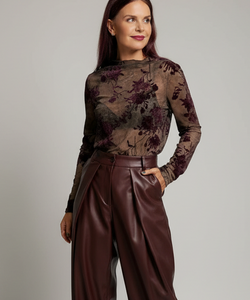 AURORA MESH SHIRT - AUBERGINE