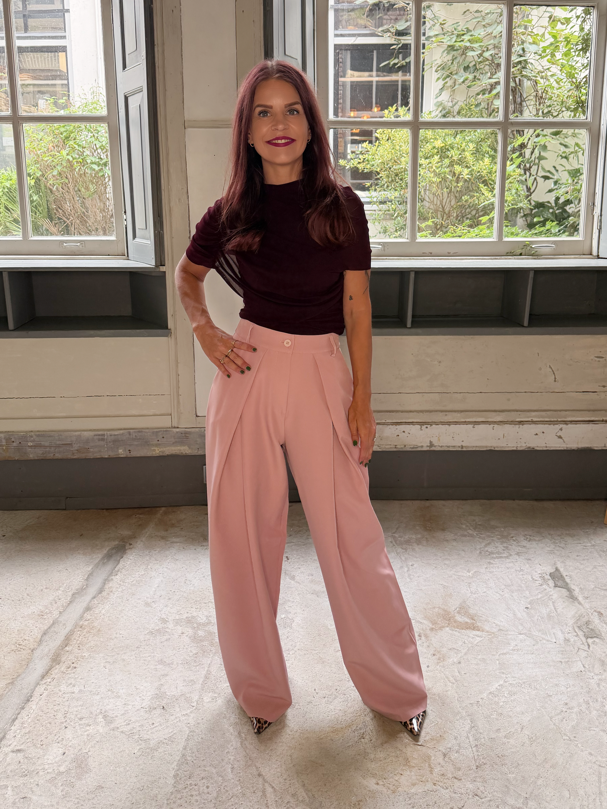 TAIANA DRAPED TOP - PLUM