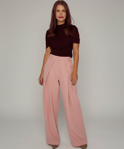 TAIANA DRAPED TOP - PLUM