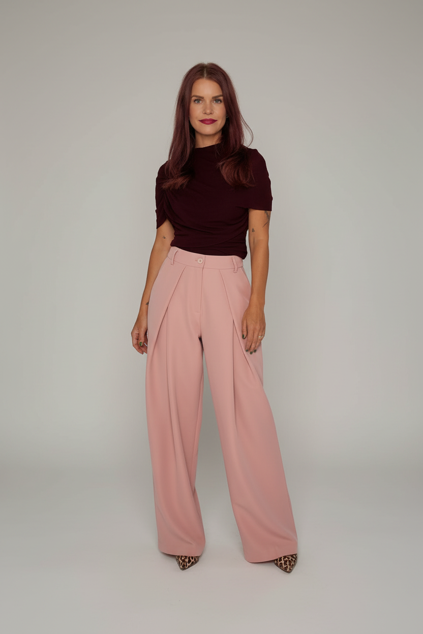 TAIANA DRAPED TOP - PLUM