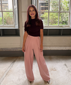 TAIANA DRAPED TOP - PLUM