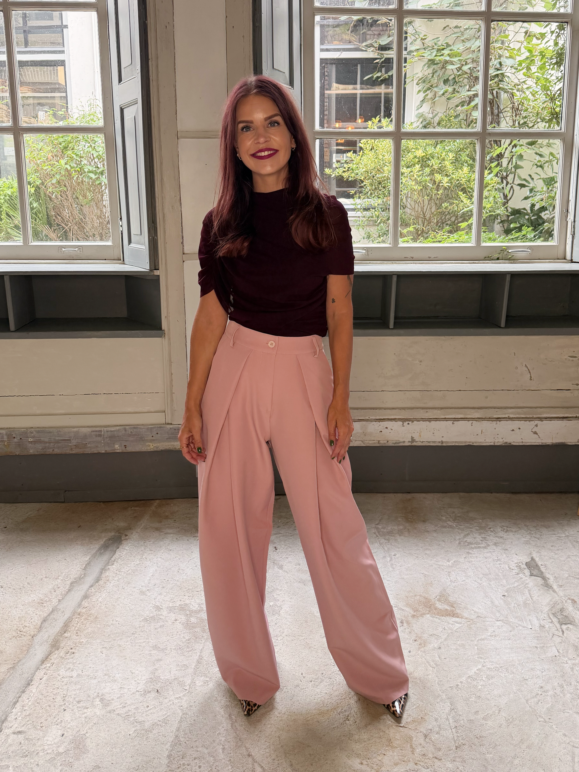 TAIANA DRAPED TOP - PLUM