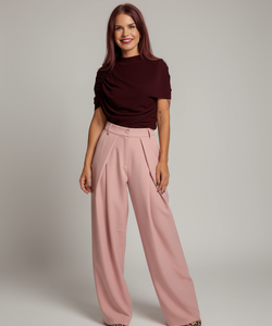 TAIANA DRAPED TOP - PLUM